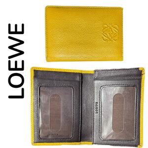 Loewe Anagram Pebbled Calfskin Bi-Fold ID‎ Card Case Unisex